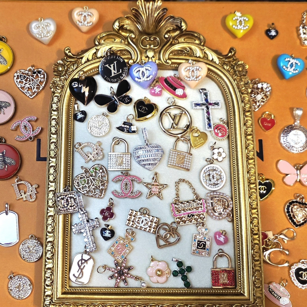 CUSTOM HANDMADE NECKLACES W/ Assorted Designer-Inspired LUX Charms and Pendants.